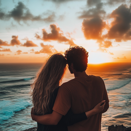 Silhouettes of Love at Sunset