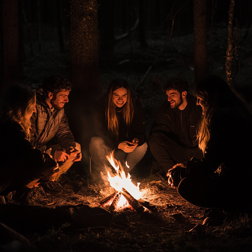 Campfire Companionship: A Cozy Night Under the Stars