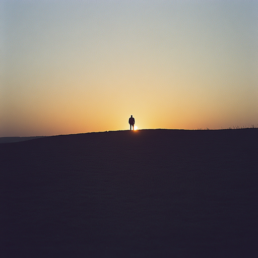 Silhouetted Solitude: A Moment of Tranquility at Sunset