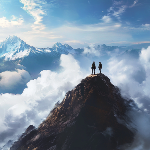 Two Figures Stand at the Edge of the World