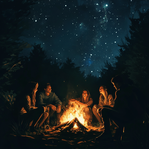 Campfire Nights Under a Starry Sky