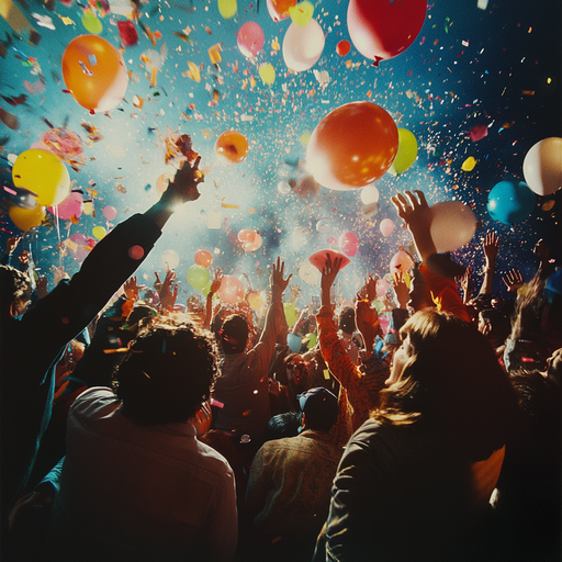 Lost in the Joy: A Celebration Explodes in Confetti and Balloons