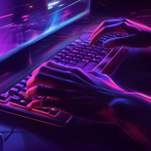 Cyberpunk Keys: A Close-Up of Digital Destiny