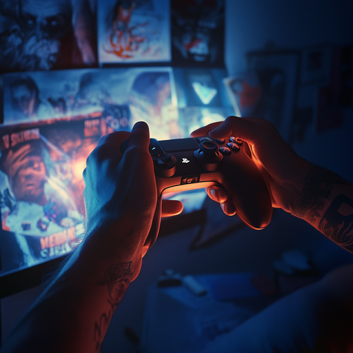 Neon Glow, Focused Hands: The Intensity of Gaming