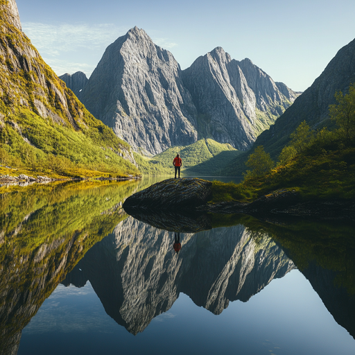 Tranquility Reflected: A Hiker’s Moment of Serenity