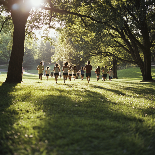 Sun-Kissed Joy: A Tranquil Run Through the Park