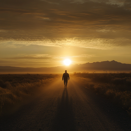 Silhouettes of Hope in the Desert Sunset