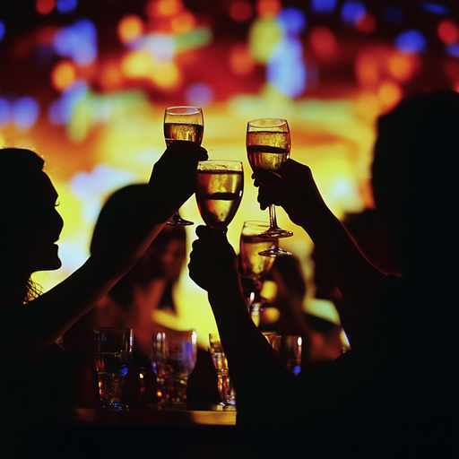 Silhouettes of Celebration: A Toast to Mystery