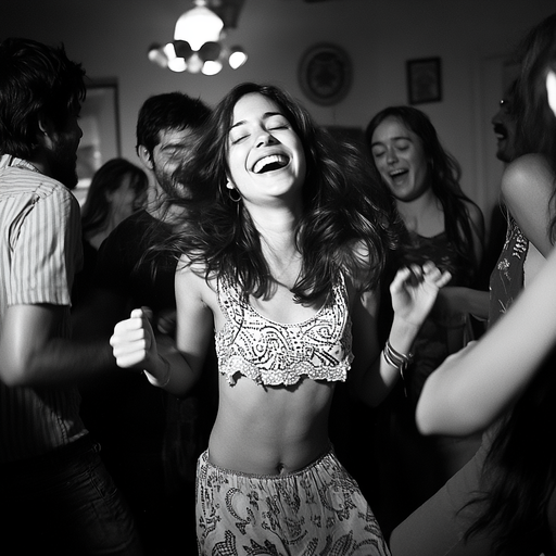 Black and White Joy: Capturing the Energy of a Party