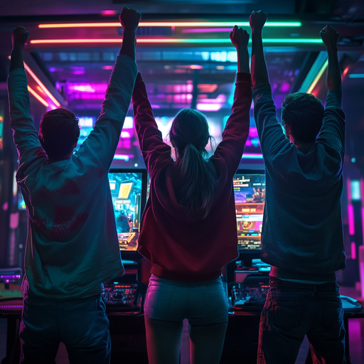 Victory Dance in the Neon Glow