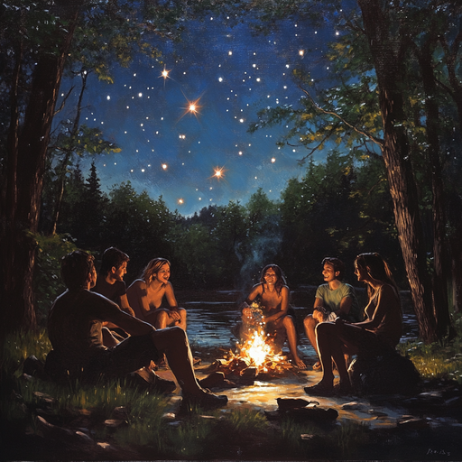 Campfire Nights: A Starry Escape with Friends