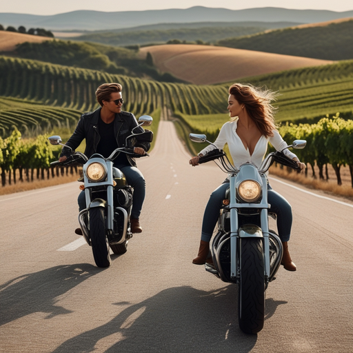 Sunset Romance on Two Wheels