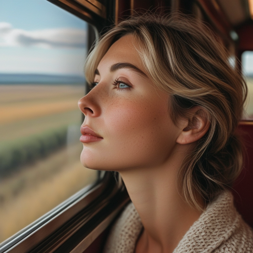 Lost in Thought: A Moment of Contemplation on the Train