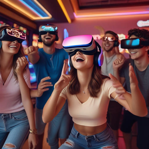 VR Fun: Friends Immersed in a World of Excitement