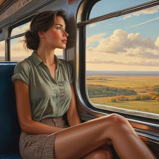 Lost in Thought: A Moment of Nostalgia on a Retro Train