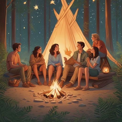 Campfire Dreams Under a Starry Sky