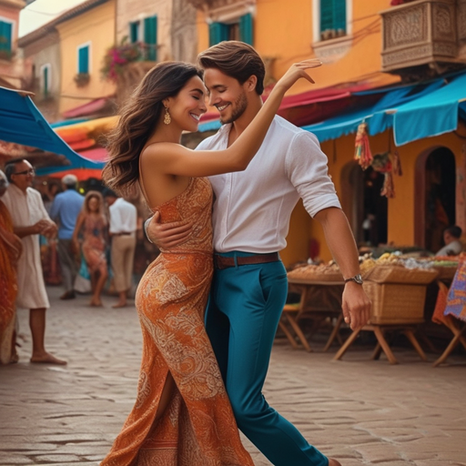 A Dance of Love in a Vibrant Street Market