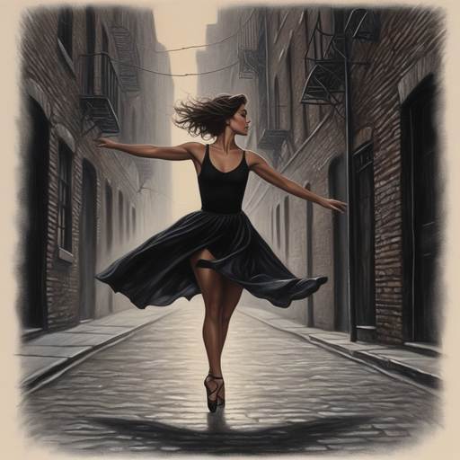 A Dance of Shadows: Elegance and Mystery in the City Streets