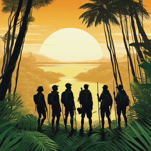 Silhouettes of Adventure: A Moment of Mystery on the Jungle’s Edge