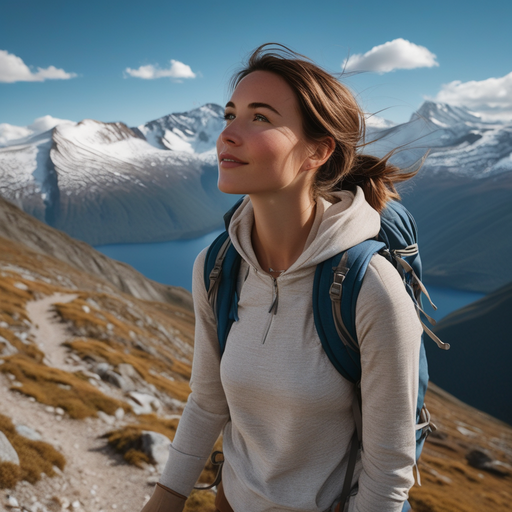 Contemplating the Peaks: A Woman Finds Serenity in the Mountains