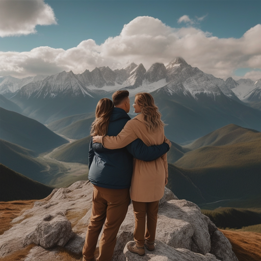 Love Amidst the Peaks: A Romantic Mountaintop Moment