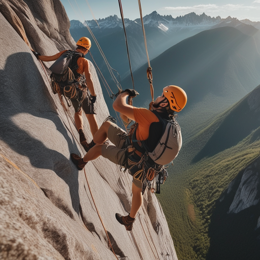 Adrenaline Rush: Rock Climbers Defy Gravity on a Majestic Cliff