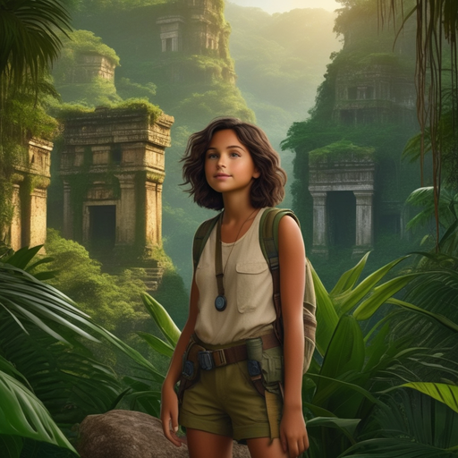 Lost in Wonder: A Young Explorer Among Ancient Ruins