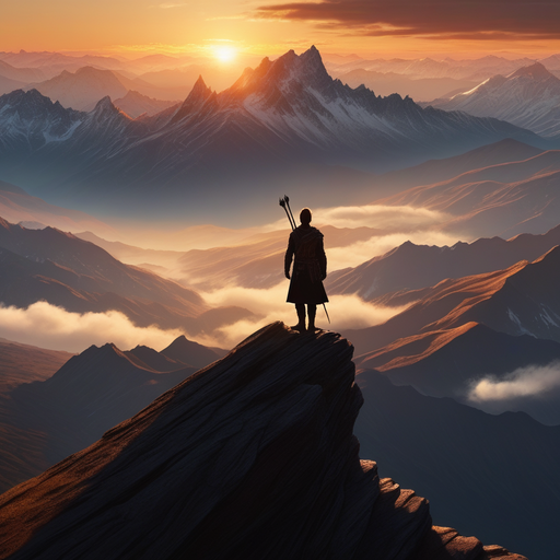 Silhouetted Against the Sunset: A Moment of Solitude on the Mountain Peak