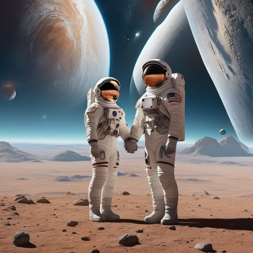 Awe-Inspiring View: Astronauts Explore a Red Planet’s Cosmic Landscape