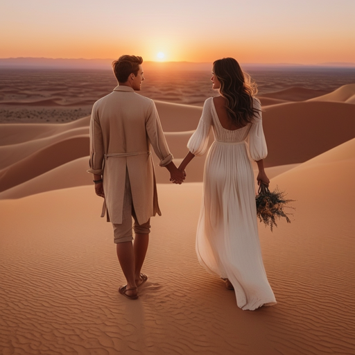 Love Blooms in the Desert Sunset