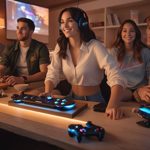 Friends Unite for Gaming Fun in Cozy Living Room