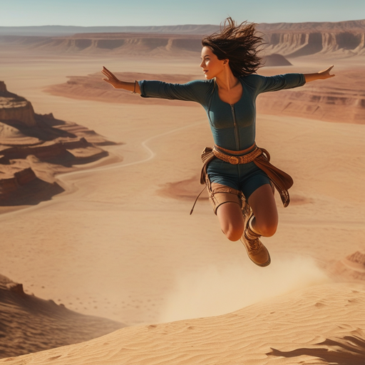 Leap of Faith: A Woman Embraces Freedom in the Desert