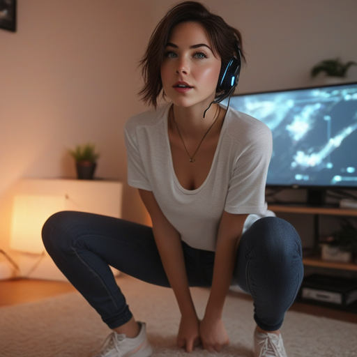 Gamer Girl Focus: A Moment of Intensity