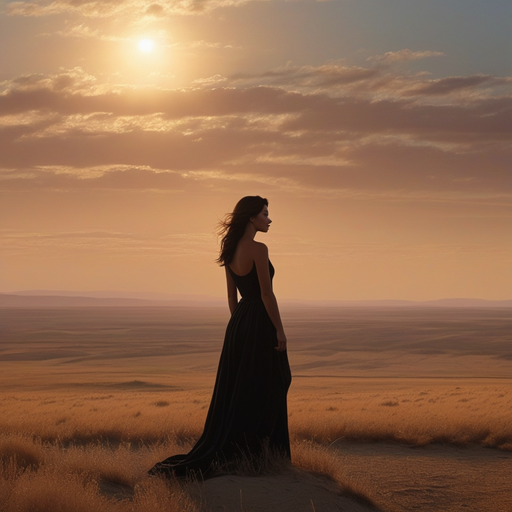 Silhouetted Serenity: A Woman Finds Peace at Sunset