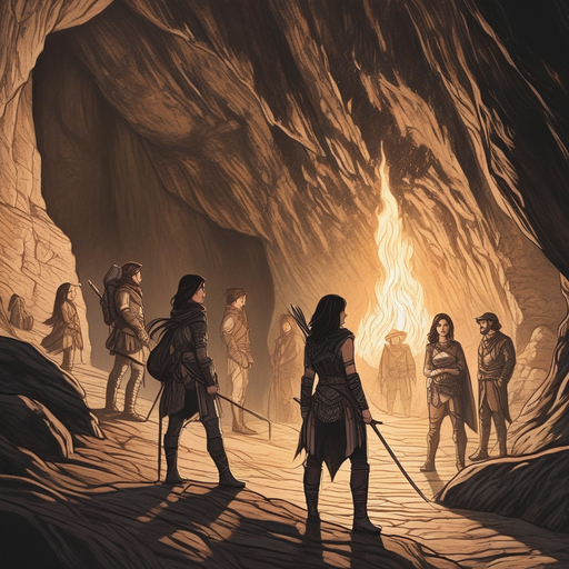 Firelight Illuminates a Mysterious Cave Gathering