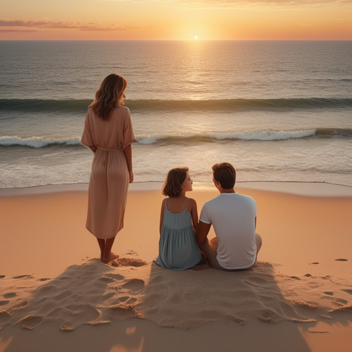 Sunset Serenity: A Family’s Moment of Tranquility