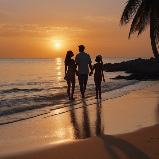 Silhouettes of Love: A Family’s Sunset Embrace