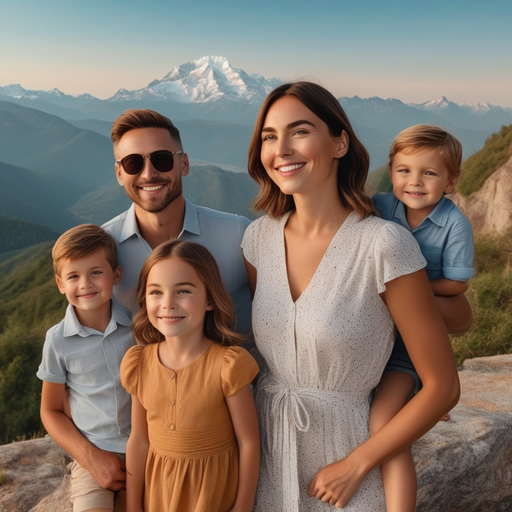 Family Adventure: Capturing Joy Against Majestic Peaks