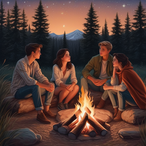 Campfire Nostalgia Under a Starry Sky