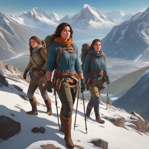 Three Women Embark on a Snowy Mountain Adventure