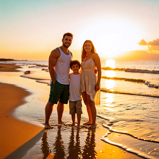 Sunset Family Portrait: Capturing Joy and Togetherness