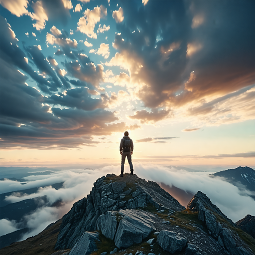 Conquering the Clouds: A Moment of Solitude and Inspiration