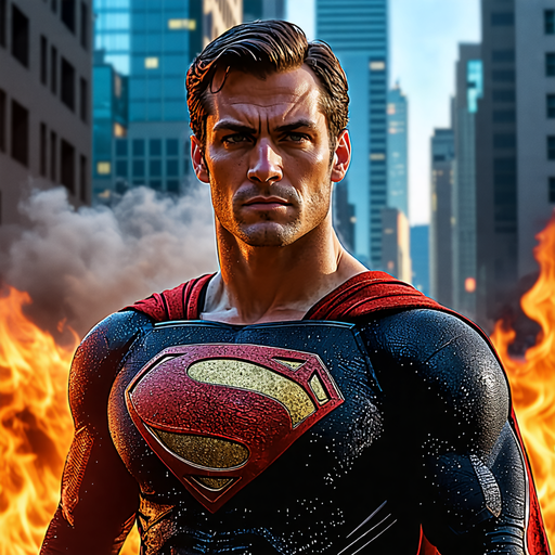 Superman Stands Tall Against the Flames