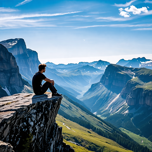 A Moment of Solitude Amidst Majestic Peaks