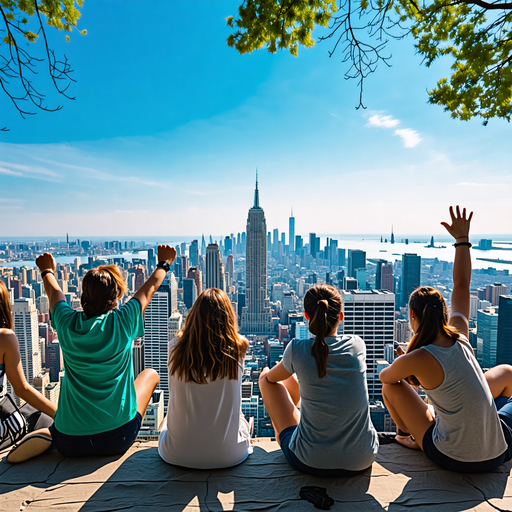 Friends Celebrate with a Breathtaking NYC Skyline View