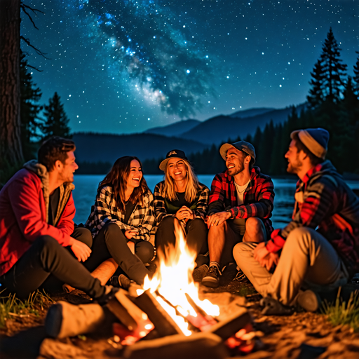 Campfire Nights Under a Starry Sky