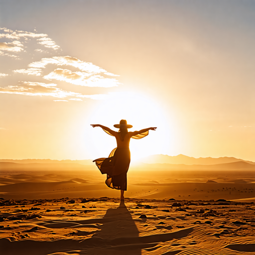 Silhouetted Against the Sunset: A Moment of Hope and Freedom