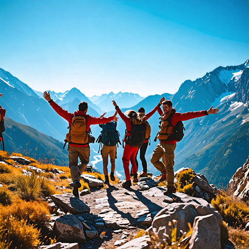 Conquering the Summit: Hikers Bask in the Glory of a Majestic View