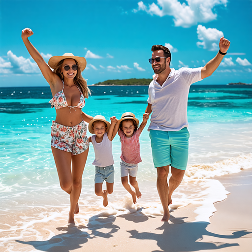 Family Fun on a Tropical Beach