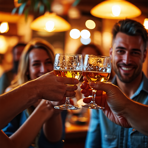 Cheers to Good Times: Friends Celebrate in a Cozy Pub